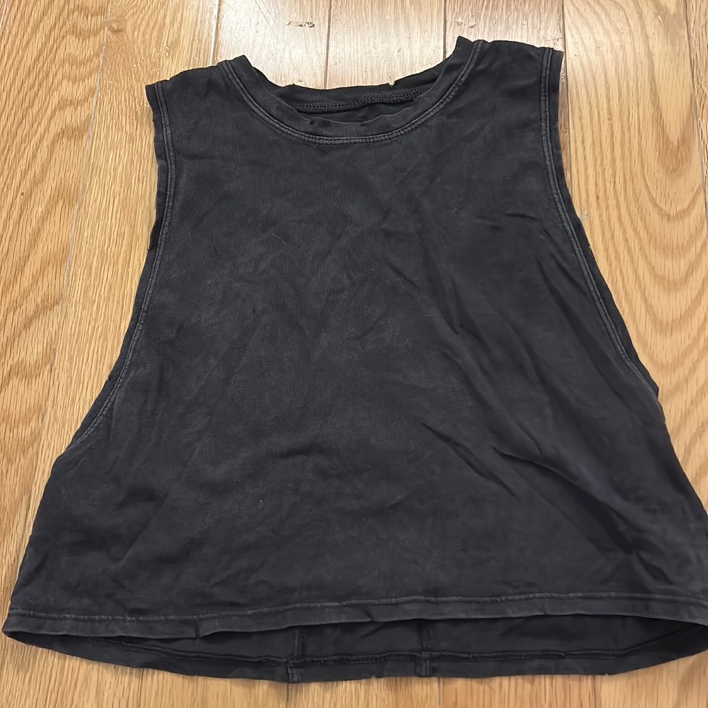 high neck black cropped tank top